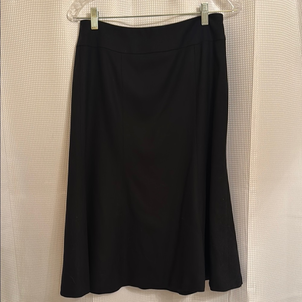 Talbots Black A-Line Fully-Lined Wool Skirt